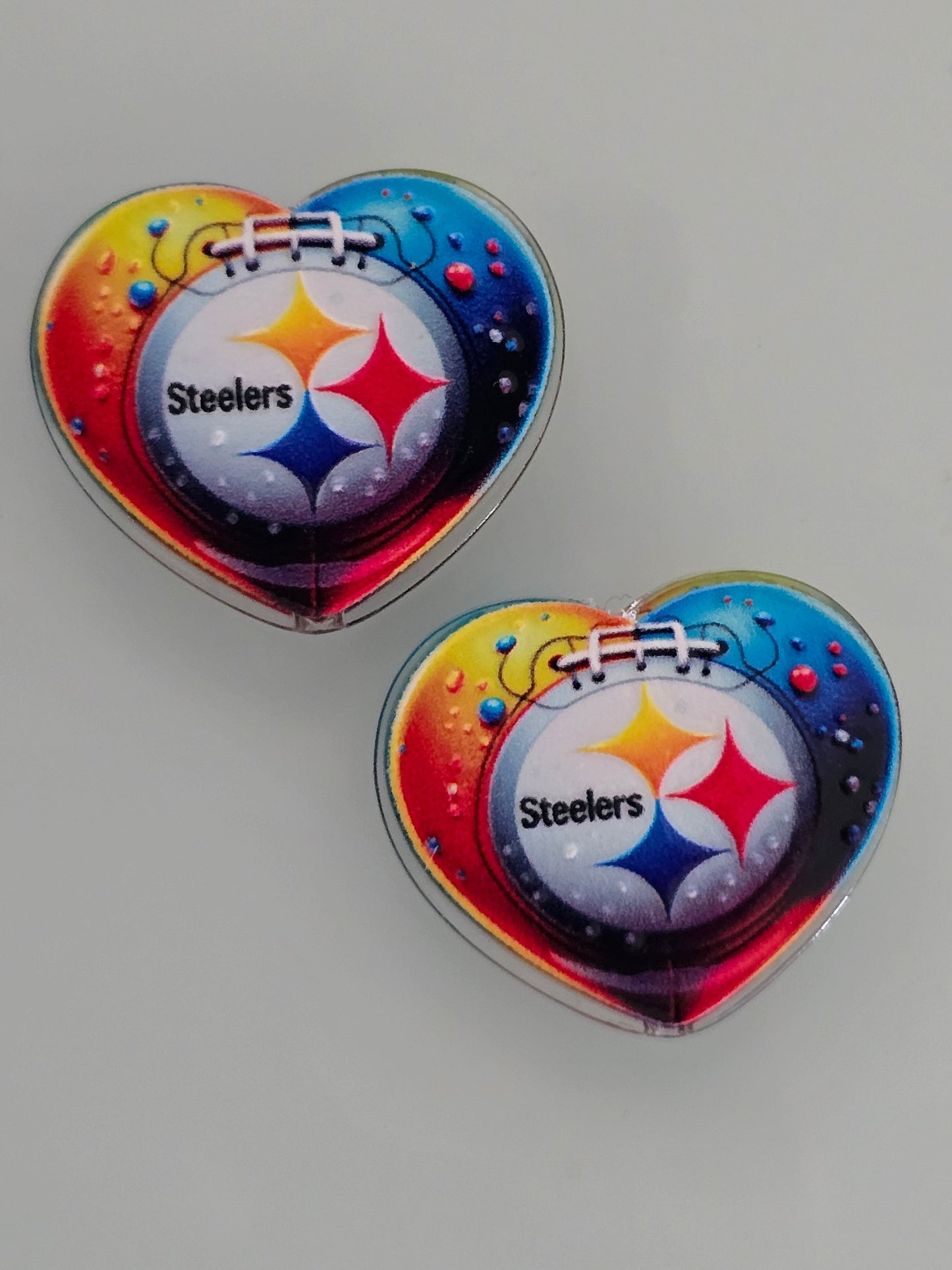 Acrylic focal beads heart shape NFL teams