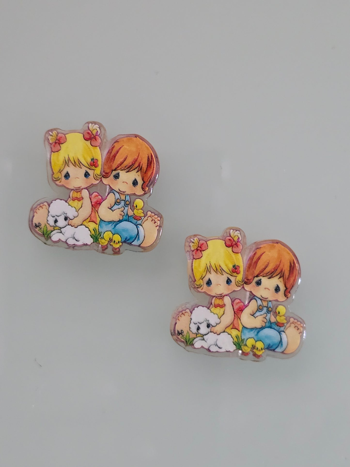 Acrylic focal beads little children