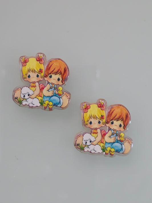 Acrylic focal beads little children