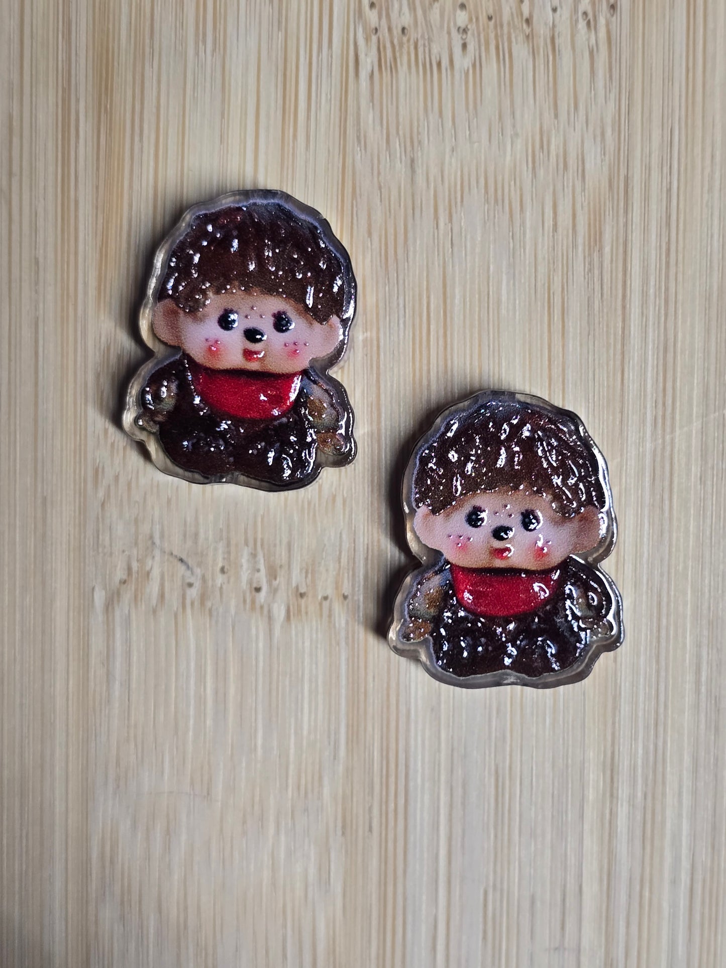 Acrylic focal beads 70's doll