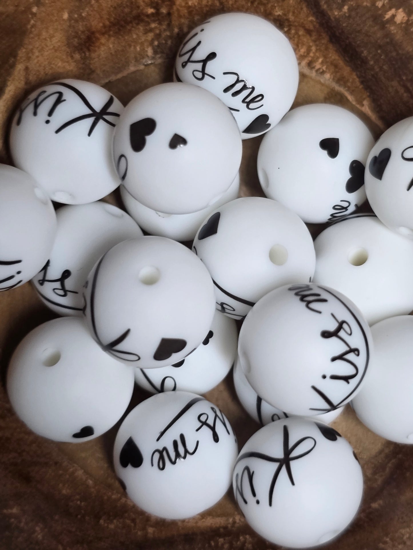 15mm silicone printed beads