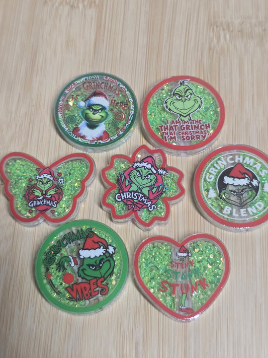 Acrylic shaker focal beads christmas design