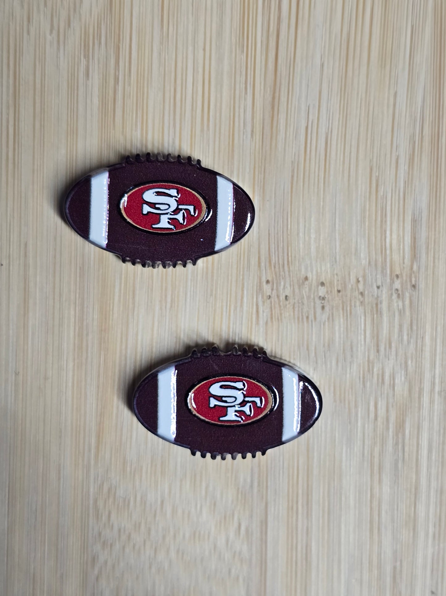 Focal- acrylic focal beads football team