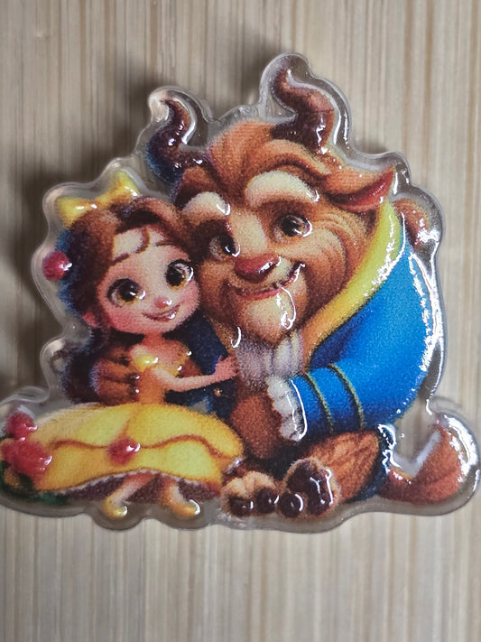 Acrylic focal beads DS princess couple