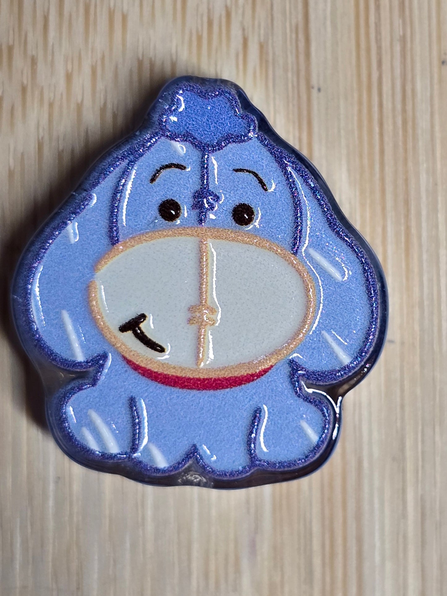 Acrylic focal bead- DS Grey donkey