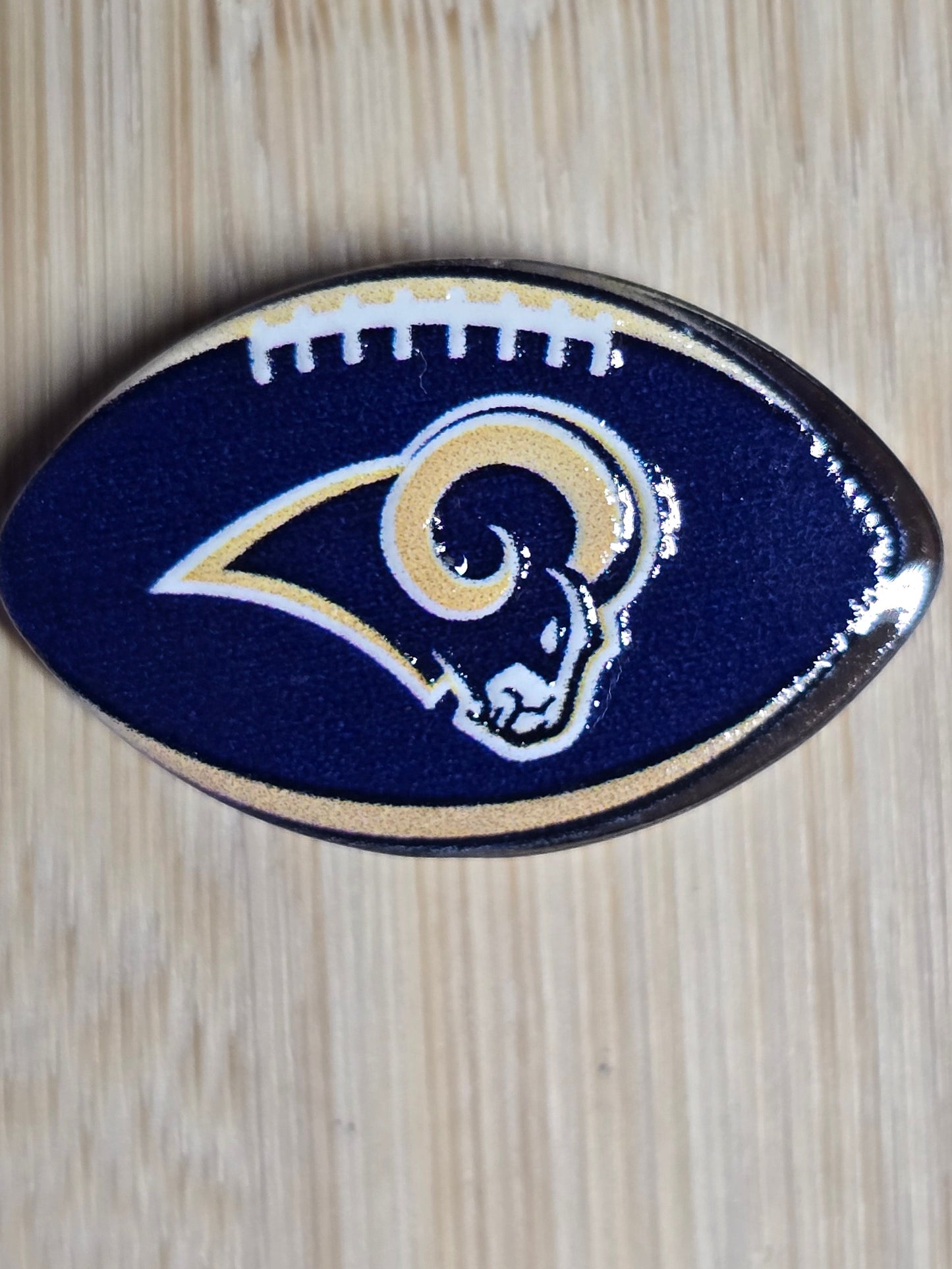 Acrylic focal beads football shaped logos