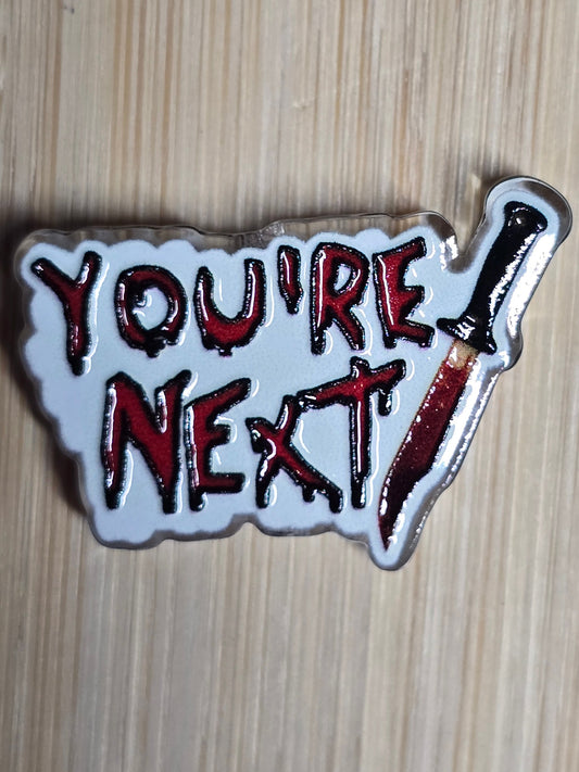 Acrylic focal beads- horror theme- you're next