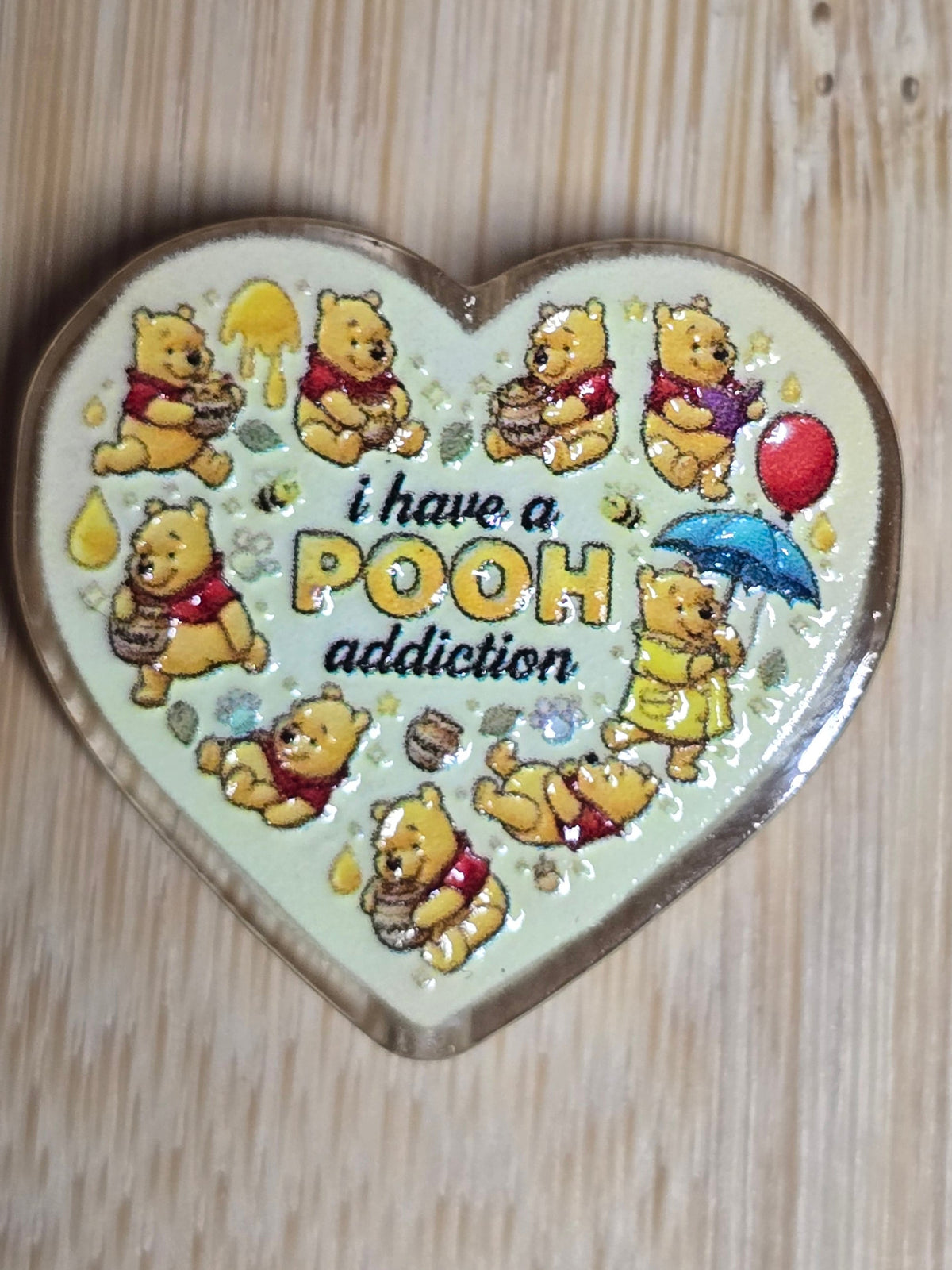 Acrylic focal beads- love winnie and friends